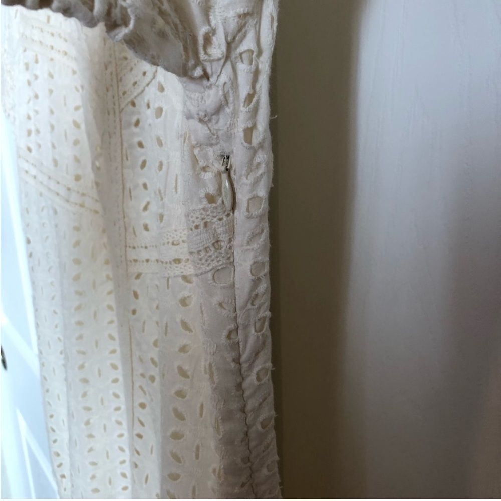 Gorgeous Sundance short sleeve eyelet mini 100% cotton ivory dress- like new! 4 - Picture 8 of 14